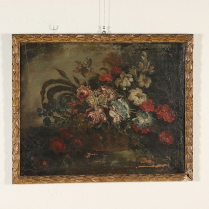 Paire de Natures mortes avec des Fleurs Huile sur Toile '700