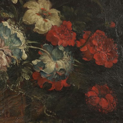 Pair of Still Lives with Flowers Oil Paintings 18th Century