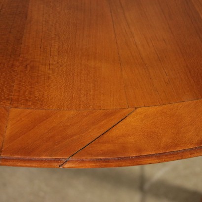 Round Extending Table Cherry Veneer Vintage Italy 1950s