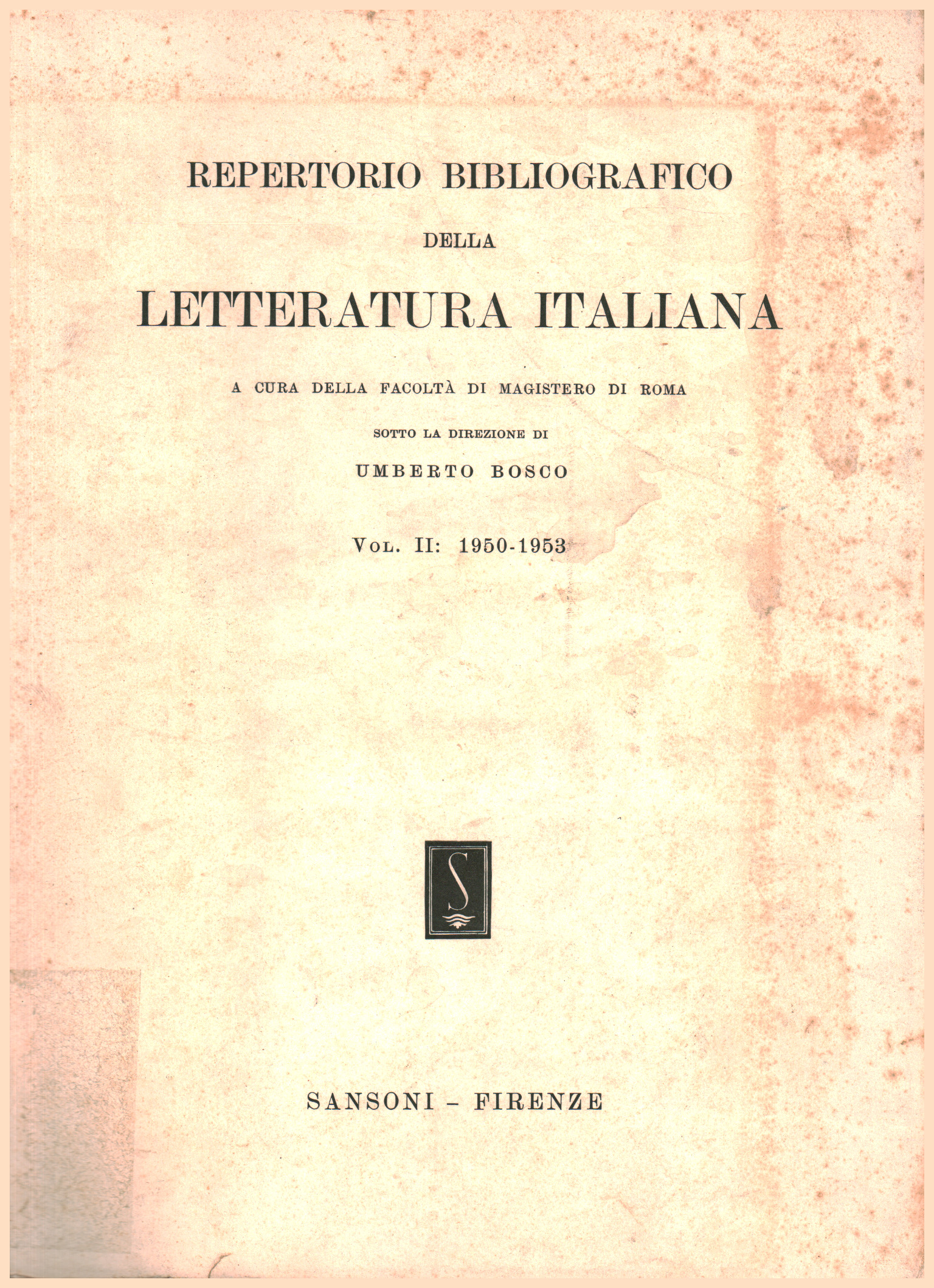 Bibliographical inventory of the Literature, italian, s.a.