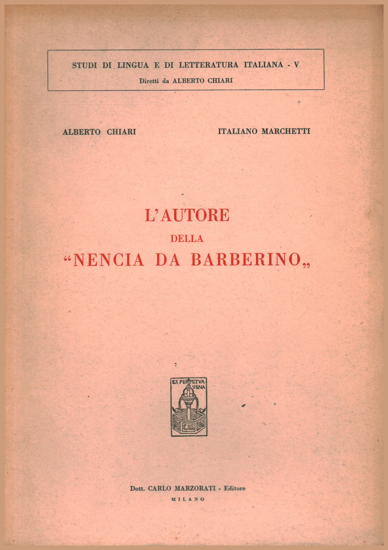 L'auteur de la "Nencia da Barberino, s.un.