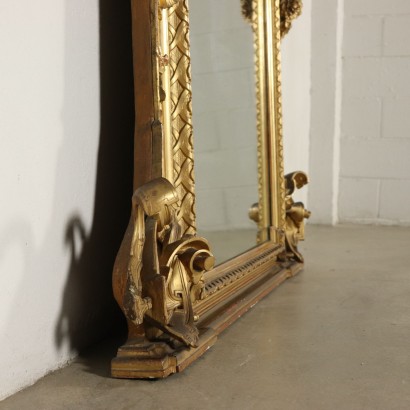 Large Carved Gilded Mirror Italy Last Quarter of 1800s