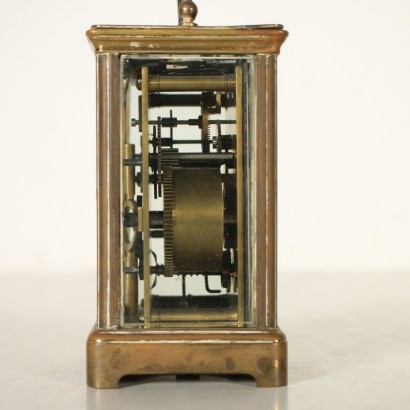 Portable Clock Gilded Bronze Glass Late 19th Century