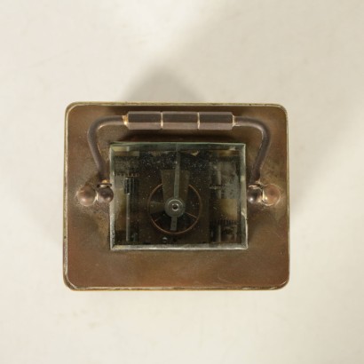 Portable Clock Gilded Bronze Glass Late 19th Century