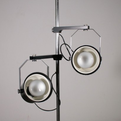 Floor Lamp Adjustable Lights Marble Base Vintage Italy 1970s-1980s