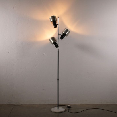 Floor Lamp Metal Aluminium Marble Vintage Italy 1960s-1970s