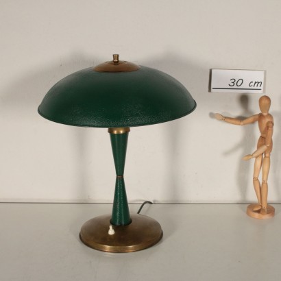 Table Lamp Lacquered Aluminium Brass Vintage Italy 1940s-1950s