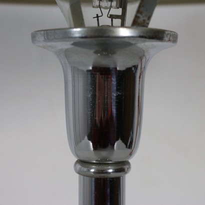 Lampe de Table Métal Aluminium Laqué Chromé Italie Années 70-80