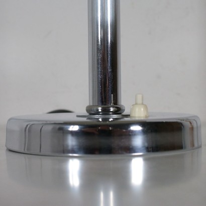 Lampe de Table Métal Aluminium Laqué Chromé Italie Années 70-80