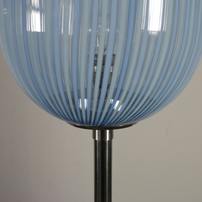 Stehlampe Metall Glas Vintage Italien 70er-80er Jahre