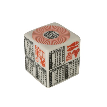 Cubic Paperweight by Piero Fornasetti Ceramic 1960s