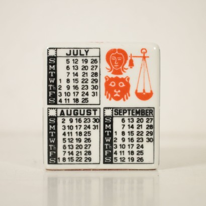 Cubic Paperweight by Piero Fornasetti Ceramic 1960s