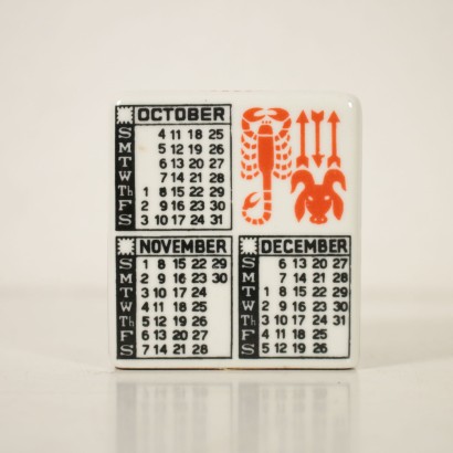 Cubic Paperweight by Piero Fornasetti Ceramic 1960s