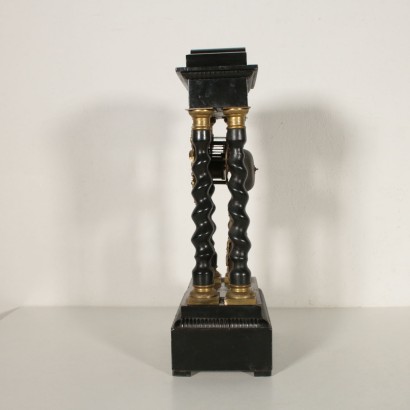 Pendule Bois ébonisé Marqueterie Bronze"VR" Brevet à Paris '800