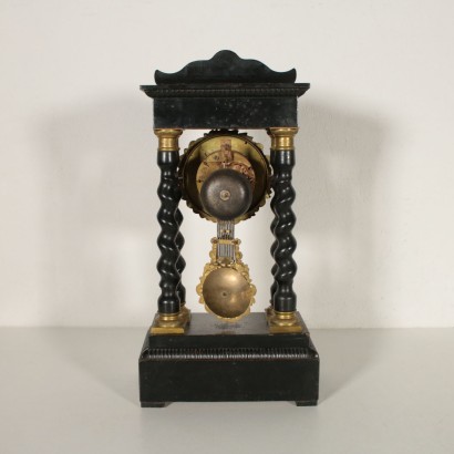 Pendule Bois ébonisé Marqueterie Bronze"VR" Brevet à Paris '800