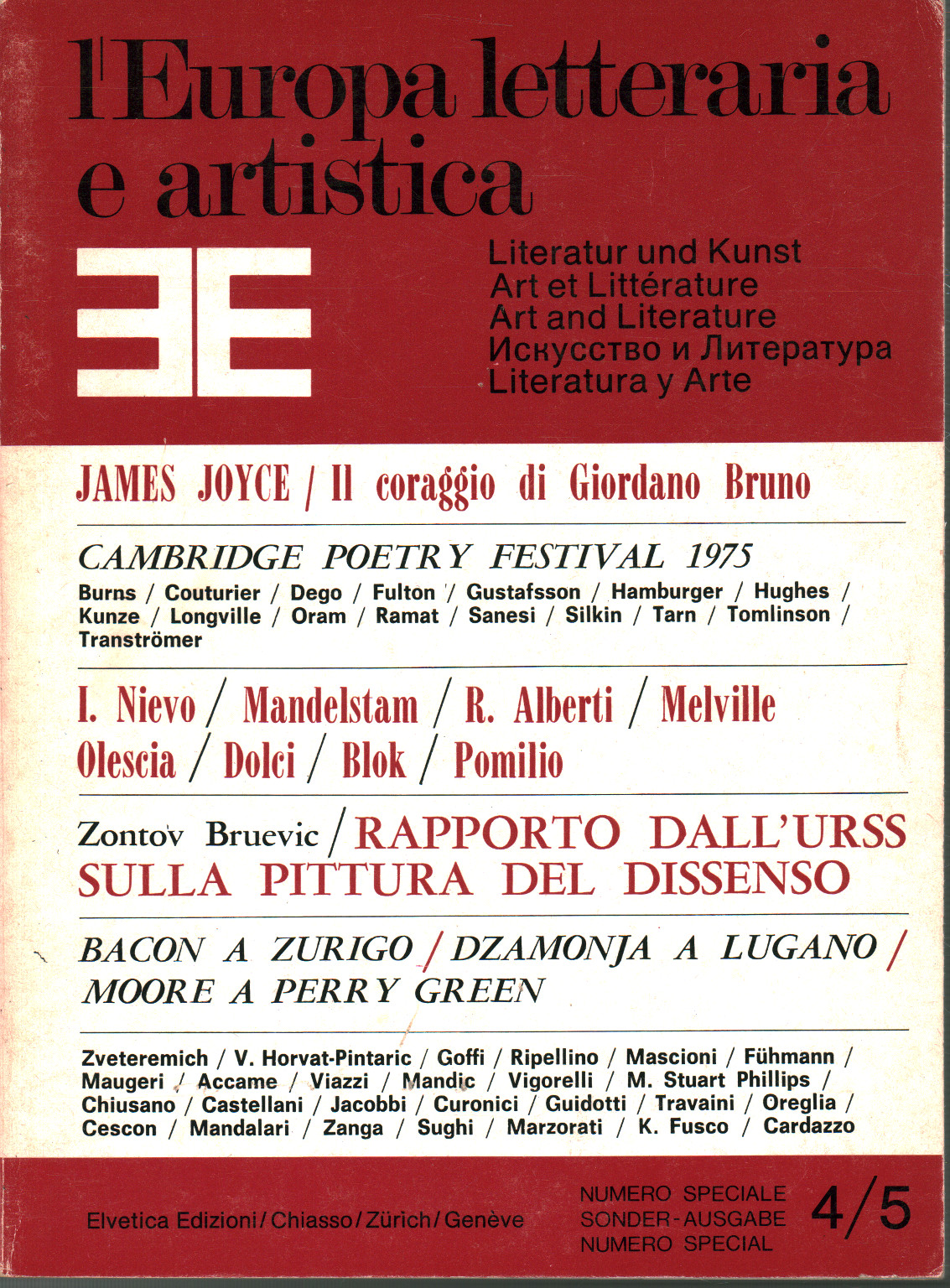 L Europa letteraria e artistica, anno I, n.4/5, ma, s.a.