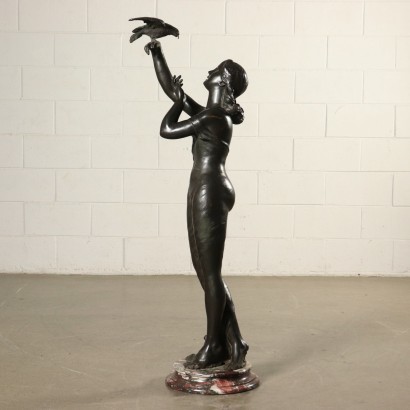 Jugendstil Statue Bronze Marmor 1900.