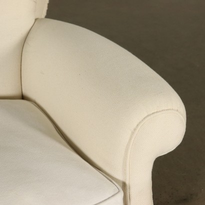 Paire de Fauteuils Noyer Tissu Italie Moitié '900