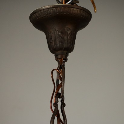 Chandelier Eight Arms Glass Pendants Italy 20th Century