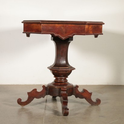 Table Umbertino Ronce de Noyer Fabriqué en Italie Dernier quart '800