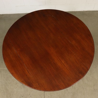 Antique Round Table Walnut Italy First Half of 1900s