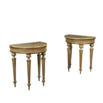 Pair of Neoclassical Console Tables Italy 18th Century