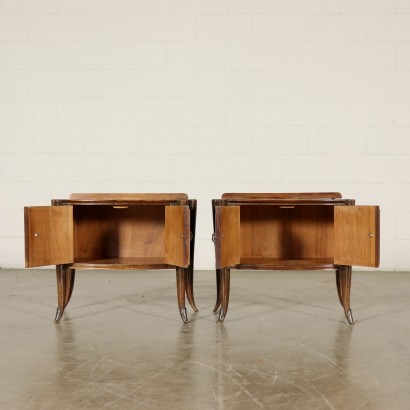 Pair of Nightstands Rosewood Veneer Vintage Italy 1950s