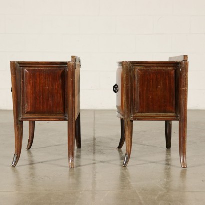 Pair of Nightstands Rosewood Veneer Vintage Italy 1950s