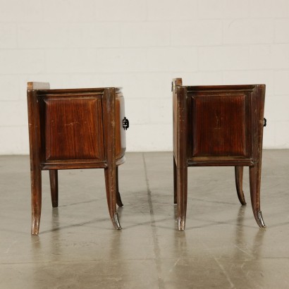 Pair of Nightstands Rosewood Veneer Vintage Italy 1950s