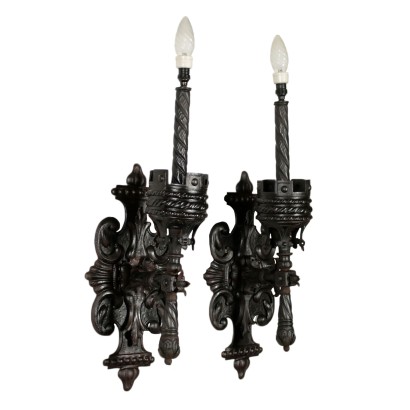 Pair of Iron Sconces Italy Mid 20th Century