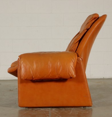 Fauteuil Vittorio Introini Mousse Cuir Italie Années 80