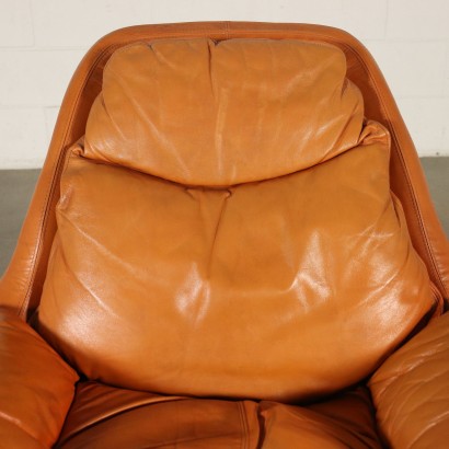 Pair of Armchairs for Saporiti Leather Vintage Italy 1980s