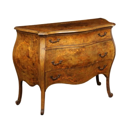 Commode Style Noyer Erable Marqueterie Italie Première moitié '900