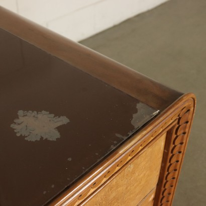 Chest of Drawers with Mirror Burl Veneer Vintage Italy 1940s