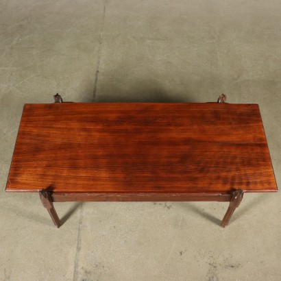 Coffee Table Rosewood Veneer Vintage Italy 1960s