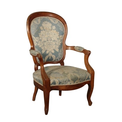 Serpentine Armchair Walnut Italy 19th Century