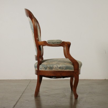 Serpentine Armchair Walnut Italy 19th Century