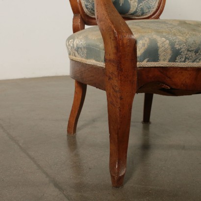 Serpentine Armchair Walnut Italy 19th Century