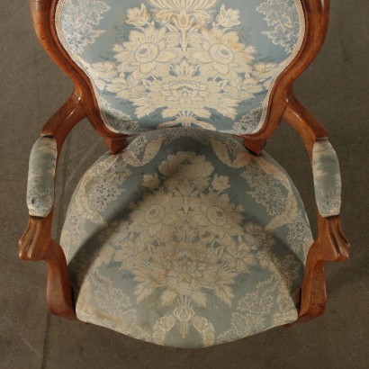 Serpentine Armchair Walnut Italy 19th Century