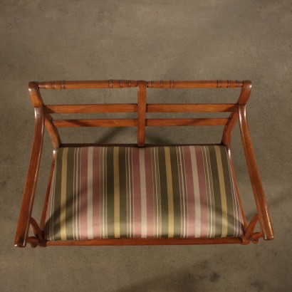 Petit Banc Empire Noyer Fabriqué en Italie Premier '800