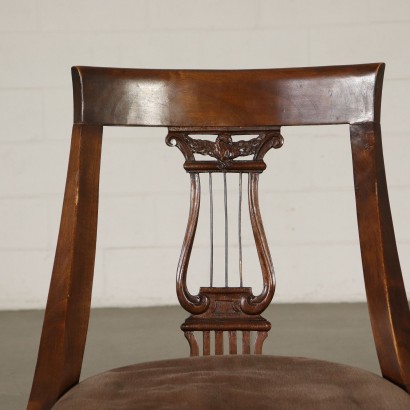 Set of Six Gondola Chairs Walnut Italy First Half of 1900s