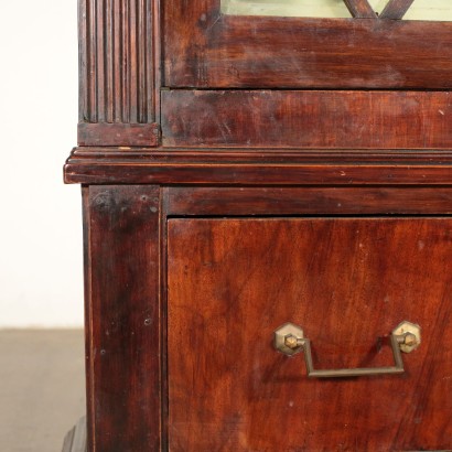 Glass Cabinet Mahogany Walnut England 19th Century