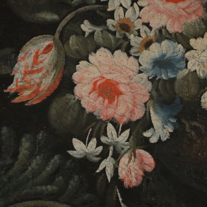 Stillleben mit Blumen, Perlhuhn und Spargel 18. Jahrhundert