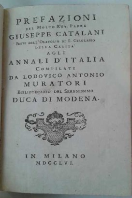 Préfaces du très Révérend Père Giuseppe Catalani, s.a.