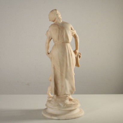 Alabaster Statue Woman with Child Art Nouveau Italy