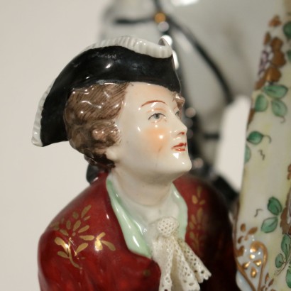 Porcelain Sculpture Noble and Dame 20th Century