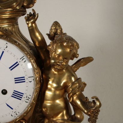 Bronze Mantel Clock Villard A Paris France 19th Century