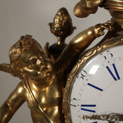 Bronze Mantel Clock Villard A Paris France 19th Century