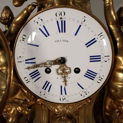 Bronze Mantel Clock Villard A Paris France 19th Century