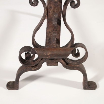 Pair of Mantel Andirons Wrought Iron 18th Century